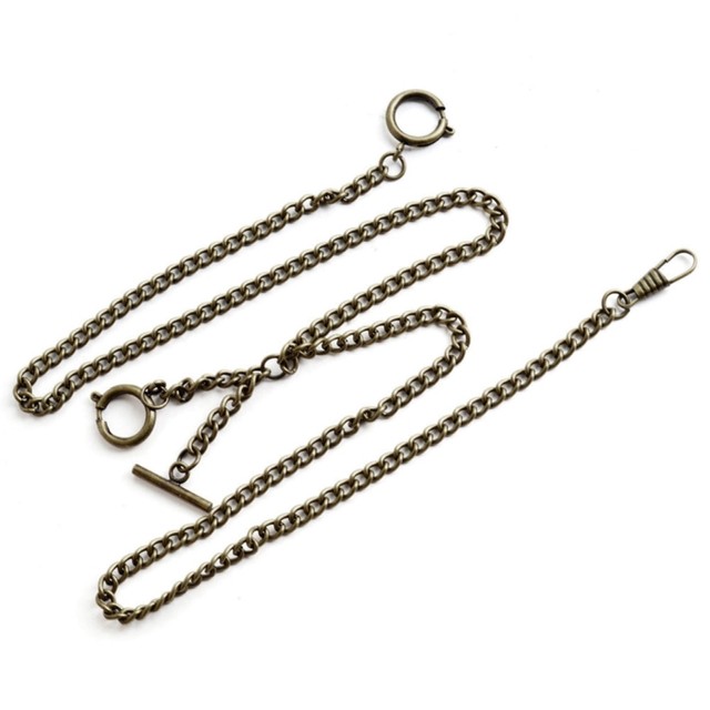 Pocket Watch Chain Double Albert T-Bar Chain Antique Hanging Watch